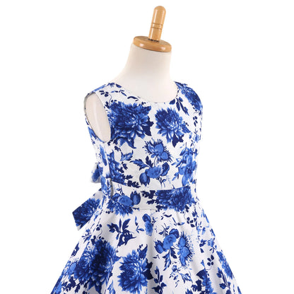 Girl's Retro Dress,Summer Princess Sleeveless Polka Dots Cotton Lightthin Romantic Floral 50s Vintage Dress Party Wedding Daliy