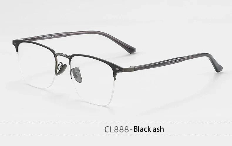Classic Business Half Rim Eyeglasses Black Reading Glasses Men 888 Retro Anti-Blue Light Frames Customizable prescriptions