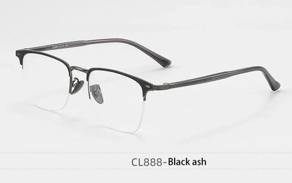 Classic Business Half Rim Eyeglasses Black Reading Glasses Men 888 Retro Anti-Blue Light Frames Customizable prescriptions