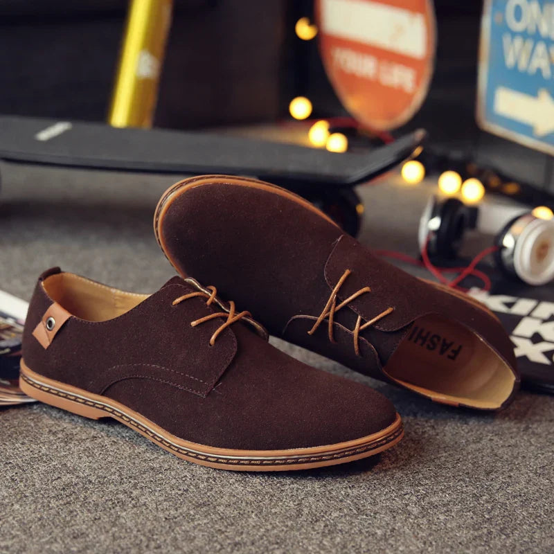 Men's Spring Suede Casual Oxfords Shoes Breathable Comfort Matte Finish Business Shoes Classic Sneakers Footwear Dress Shoes