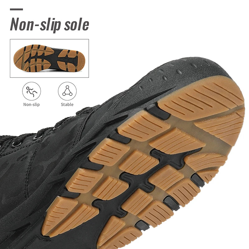 Men Winter Snow Boots Super Warm Men Hiking Boots Waterproof Men's Boots Outdoor Sneakers Non-slip Rubber Men's Work Ankle Boots