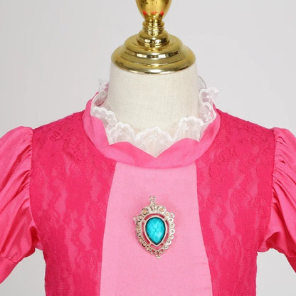 Rosalina Dress Girls Peach Costume Daisy Cosplay Children Birthday Party Carnival Fancy Outfit