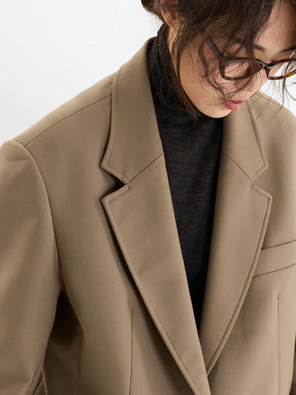 A Must-Have for Commuting~ 2026 Spring Women's Plus-Size Casual Blazer with Shoulder Pads, Oversized Loose Fit with a High-End Feel