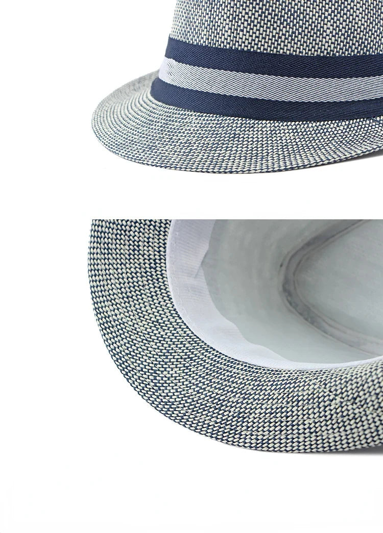 Middle-aged and Elderly Men's Top Hat Spring Summer Luxury Designer Sun Protection Beach Cap Grass Wedding Fedora Jazz Hat Party