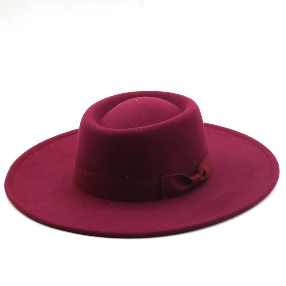 Fashion Retro Bow Ladies Cap Women Bowler Hat Derby Hat Fedora Wide Brim