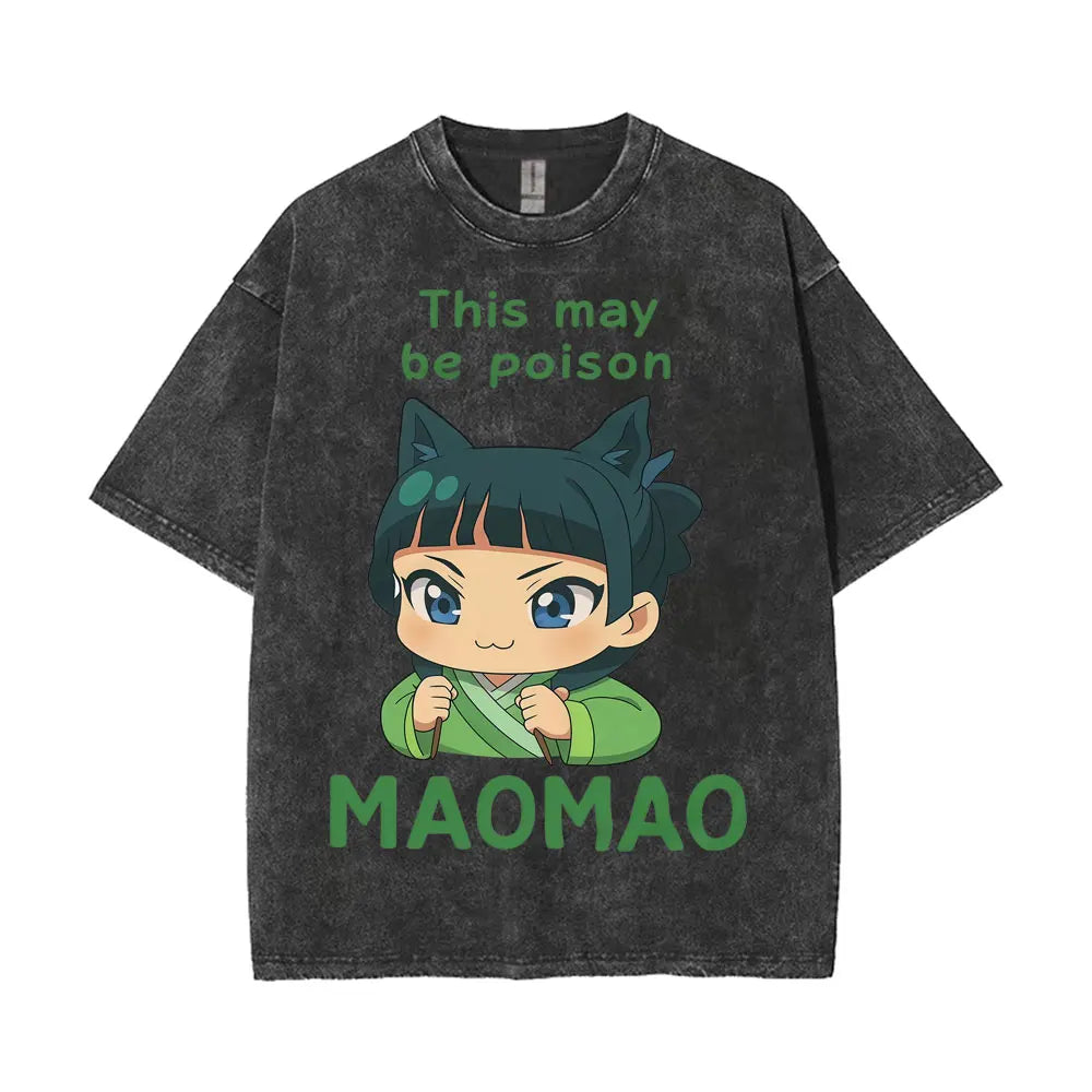 Mao Mao's Apothecary Diaries Anime Washed T-shirts Remedies Medicine Cartoon T Shirt Men Women Clothing Fashion Aesthetic Tshirt