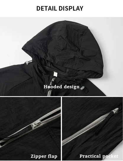 Summer Windbreaker Men Women Lightweight Sun Protection Jacket Unisex Camping Climbing Hiking Outdoor Sports Anti-UV Coat