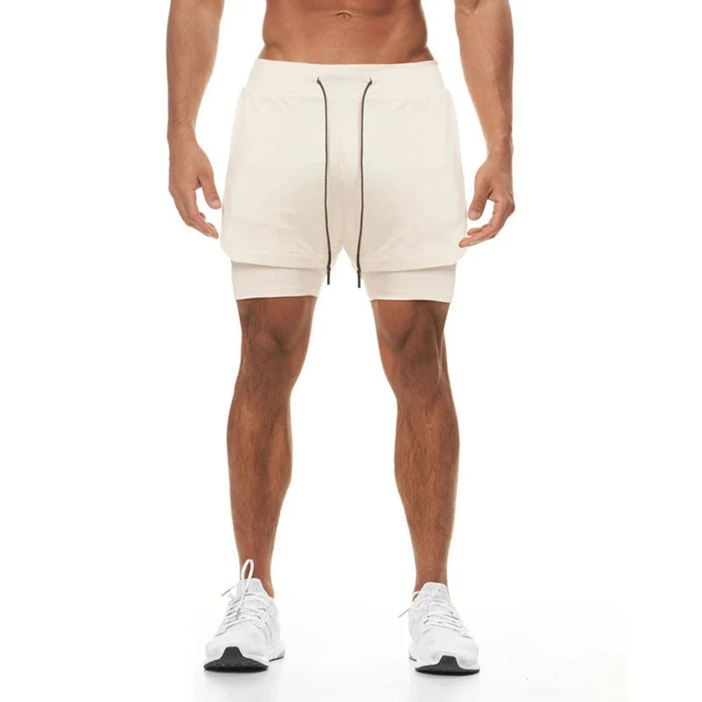 Plus 5XL Men's Fitness Shorts 2 IN 1 Jogger Streetwear Shorts Gym Bodybuilding Breathable Quick Dry Running Shorts Huge Size