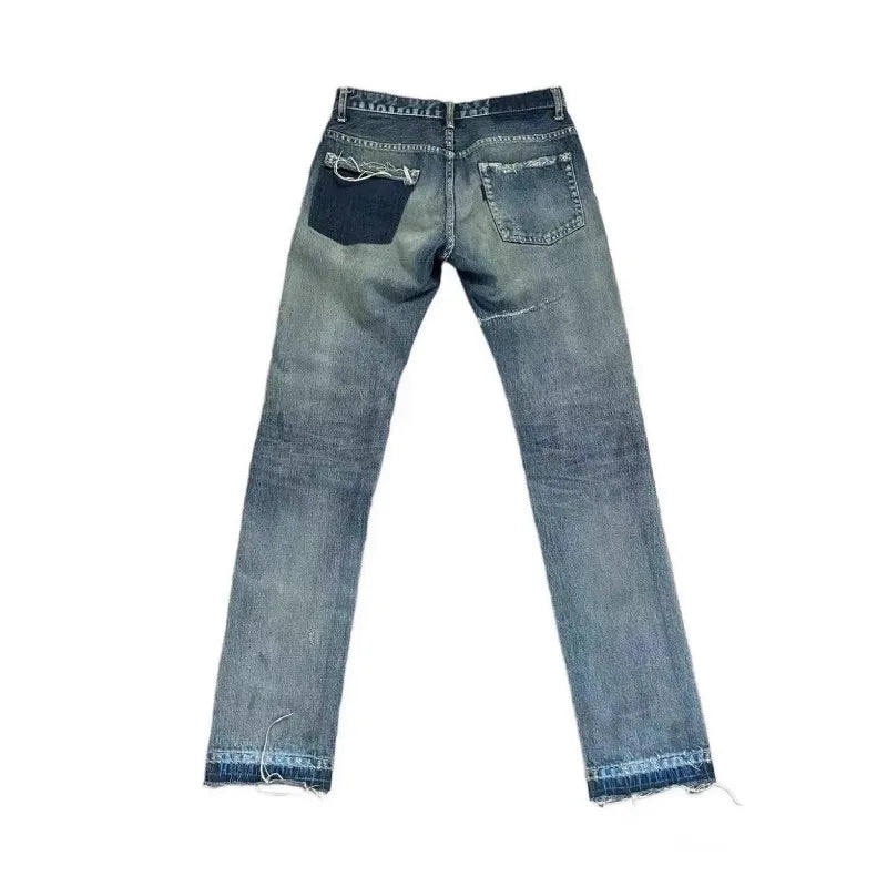 Brand New Undercover Washed Thunderbolt Fit Straight PANT Jeans Cotton Denim Pants Comfort Casual Jeans Size 1 2 3 #E137