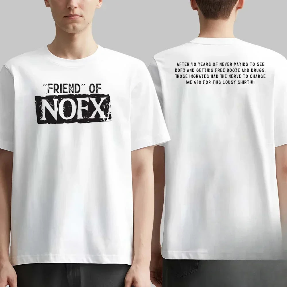 Men Women Fans Essentials Short Sleeve Tops Fashion Brand Summer Casual Daily Tee NOFX Rock Band Graphic Cotton T-shirt Unisex