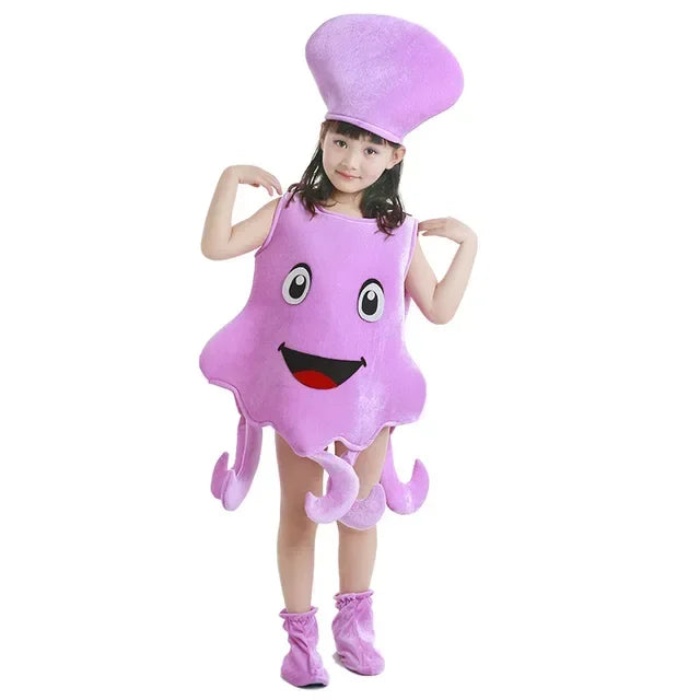 Children's Adorable Marine Animal Costumes Ocean-themed Party Outfits Starfish And Lobster Costumes Stage Performance Attire
