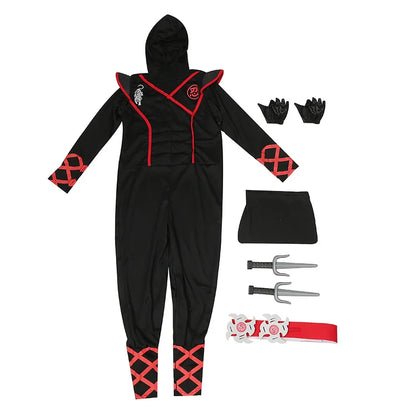 Black Ninja Costume Anime Ninja Toy Set Fighting Samurai Costume Mask Children's Holiday Best Gift