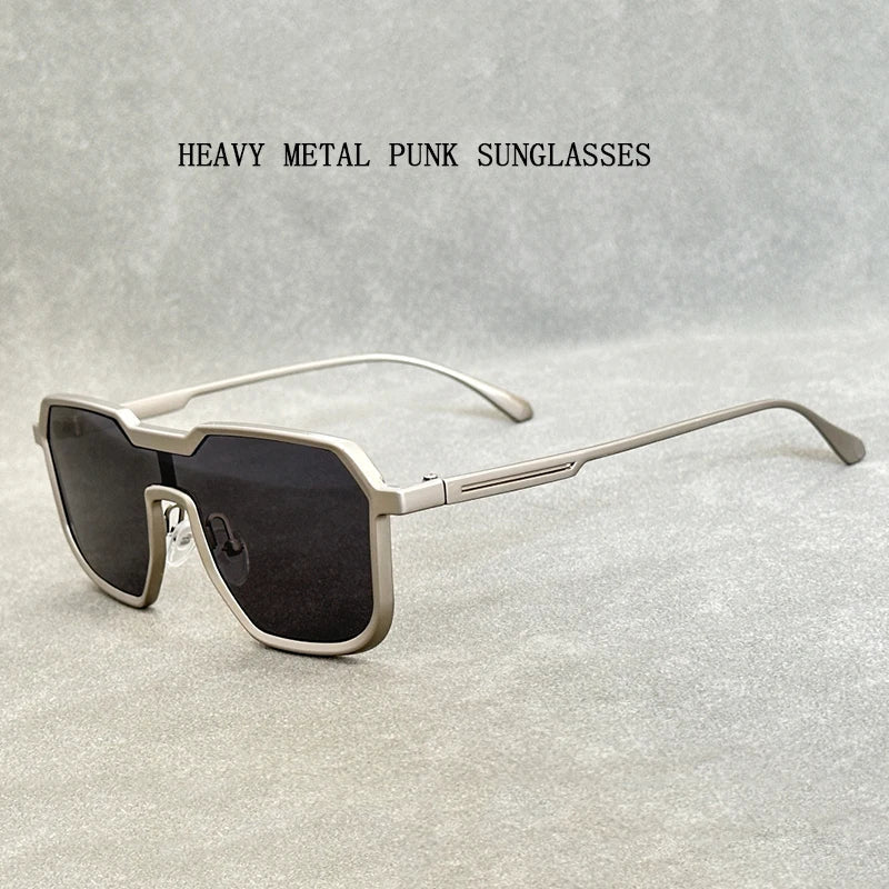 Heavy Metal Sunglasses For Men Steampunk Fashion Glasses Vintage Shades Retro Square Gafas De Sol Hombre Lunette De Soleil Homme