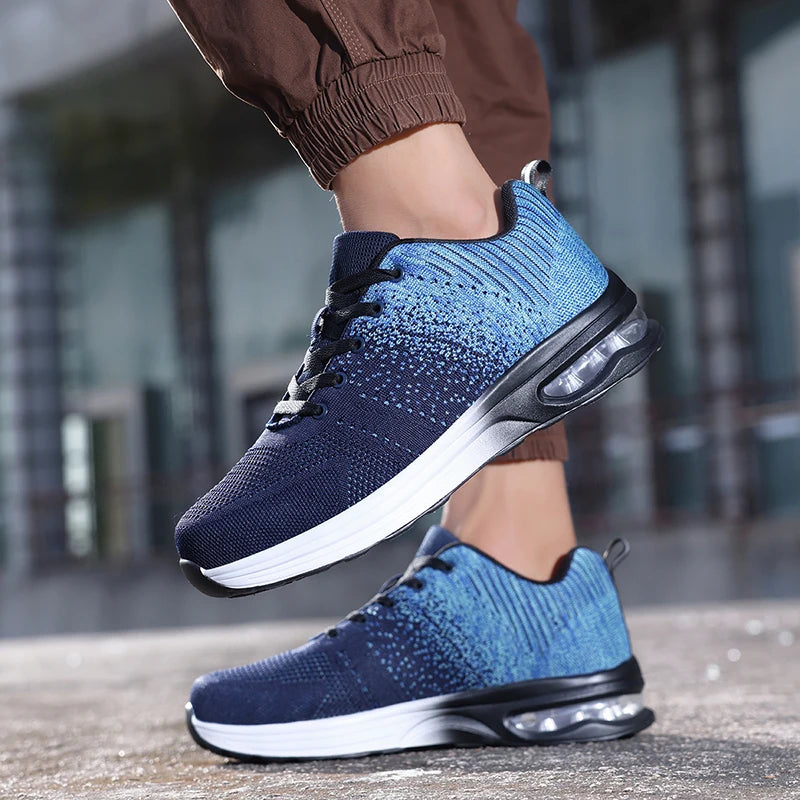 Lightweight Safety Shoes Women Men Air Cushion Work Sneakers Steel Toe Shoes Construction Safety Boots Anti-smash Work Shoes