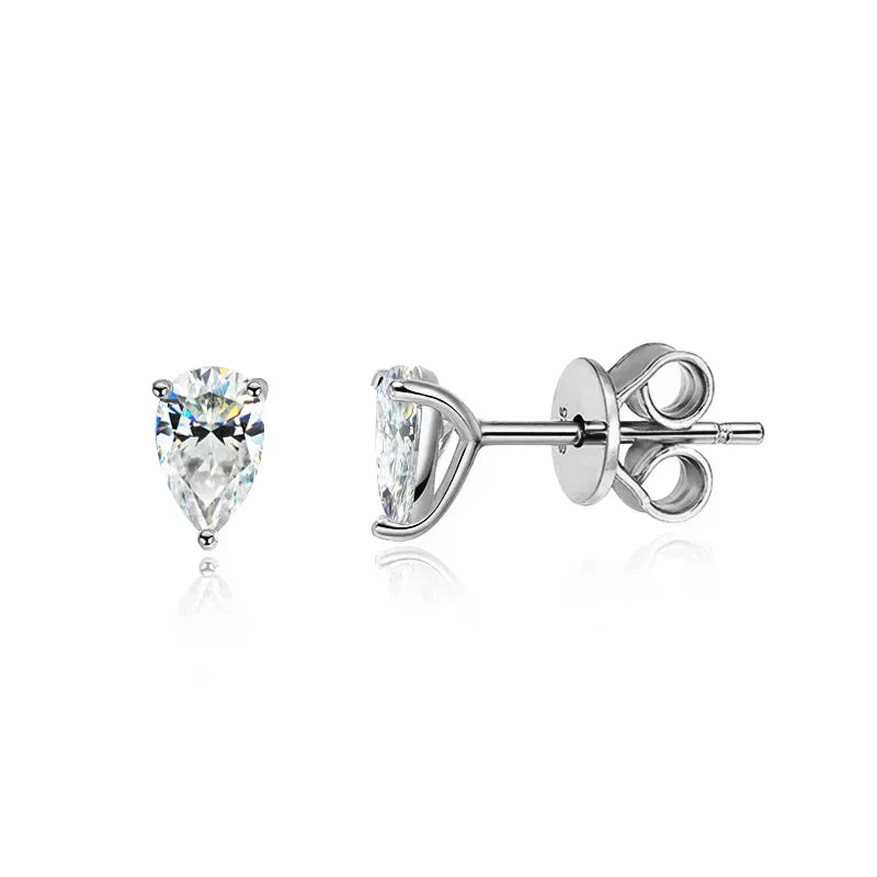 4cttw Pear Cut Moissanite Stud Earrings 925 Sterling Silver Sparkly Waterdrop Diamond Ear Jacket Earring for Women Jewelry Gift