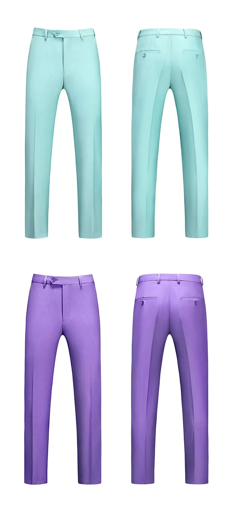 19 Color High Quality Men's Solid Color Slim Fit Suit Pants 2025 Fashion Formal Business Social Groom Wedding High End Trousers