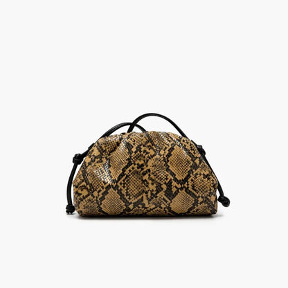 2026 Ruched Serpentine Dumpling Bags Women Pouch Handbag Cloud Clutch Snake Pattern Shoulder Crossbody Bag Luxury Designer Bag