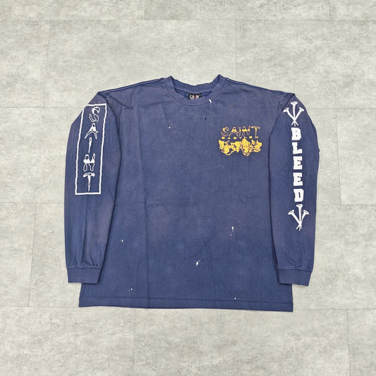 Yao Fashion Saint OF Michael 25SS Luxury Brand Autumn Men Tops Oversize Loose Vintage Graphics Cotton Long Sleeve T Shirt