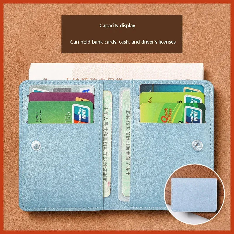 2026 New Minimalist Foldable Wallet with Button – Soft Leather Card Holder for Women & Men, Fits Driver’s License & Student ID ﻿