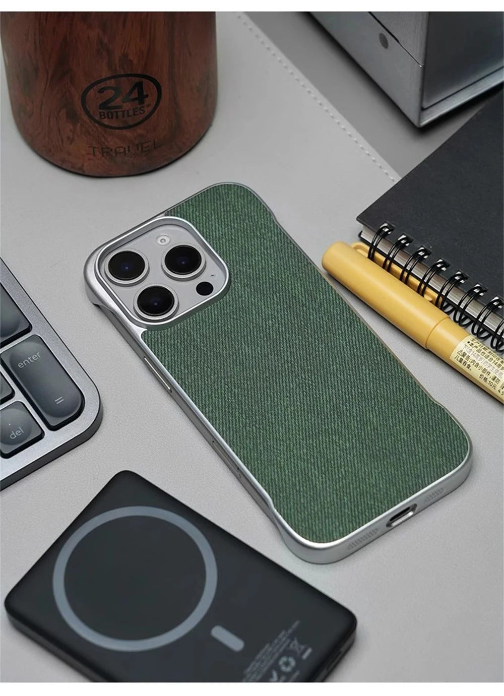 Ultra Thin Frameless Cloth Texture Magnetic Case For iPhone 17 Air 16 Pro Max 15 14 MagSafe Wireless Charge Borderless Hard Cove