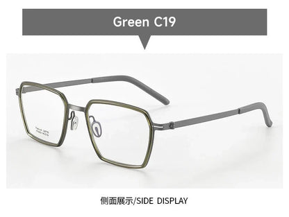 Simple Geometric Polygon Fashion Pure Titanium Vintage Design Blue Light Protection Glasses Customizable Prescription 2715