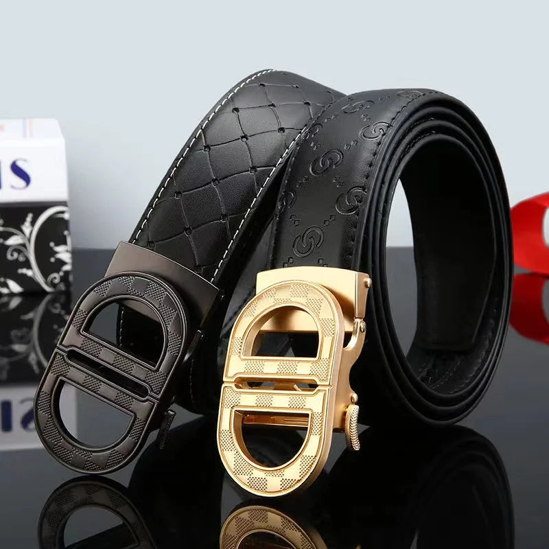 New genuine leather fashionable printed men's belt trend business versatile jeans belt for men
