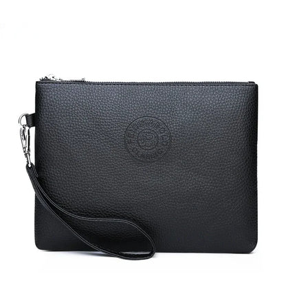 Nouvelle Pochette pour Homme Style Business Grand Portefeuille en Cuir PU Souple Homme avec Dragonne Sac Élégant Décontracté et Tendance Sac à Main Pochette Homme
