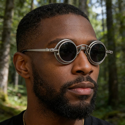 Steampunk Sunglasses For Men Metal Frame Vintage Retro Round Fashion Glasses Punk Dropshipping Gafas De Sol Lunette De Soleil