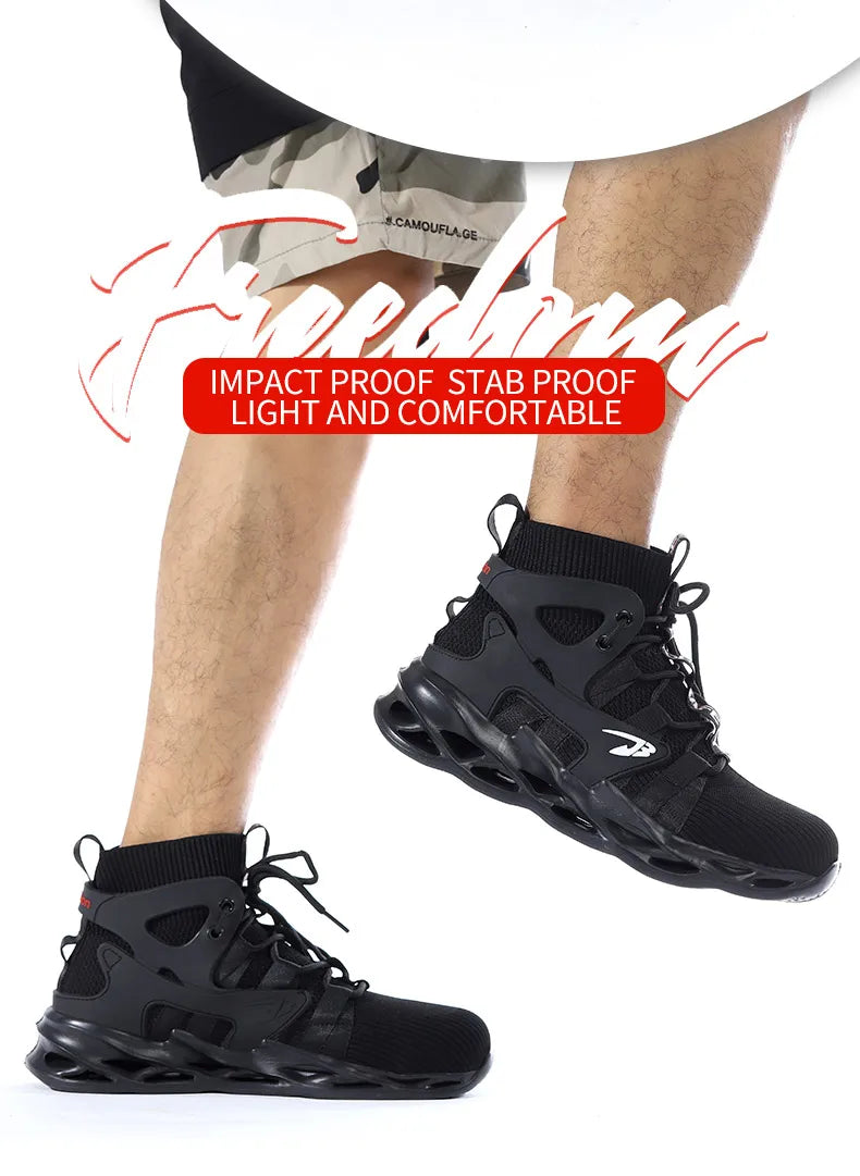 Construction Work Shoes Slip Resistant Lightweight Breathable Sneakers for Men Protection Safety Shoes Work Hiker Boots