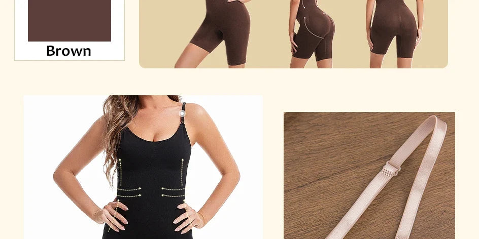 Seamless Bodysuit Compression Open Crotch Shapewear Women Push Up Corset Slimming Butt Lifter Full Body Shaper Slimmer