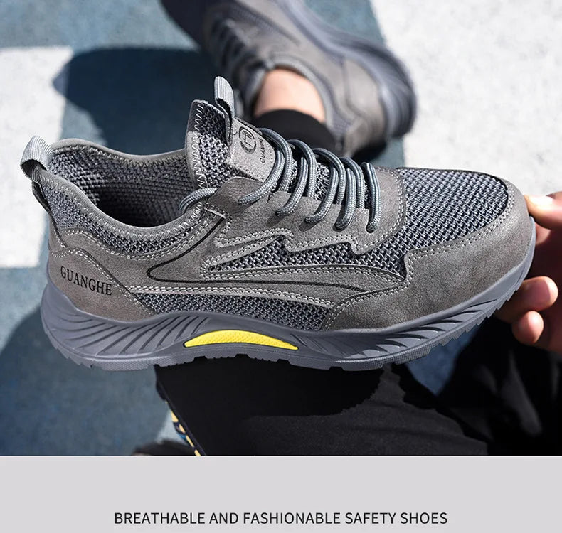 summer mesh safety shoes breathable work shoes industrial construction indestructible shoes for men steel toe safety work boots