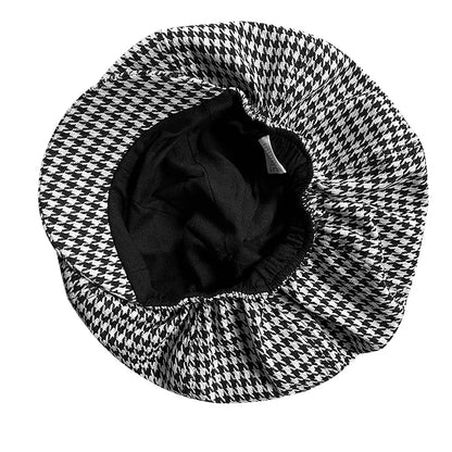 Big Head Newsboy Cap Women Beret Vintage Painter Winter Hats Houndstooth Octagonal Caps Female Bone Male NC36
