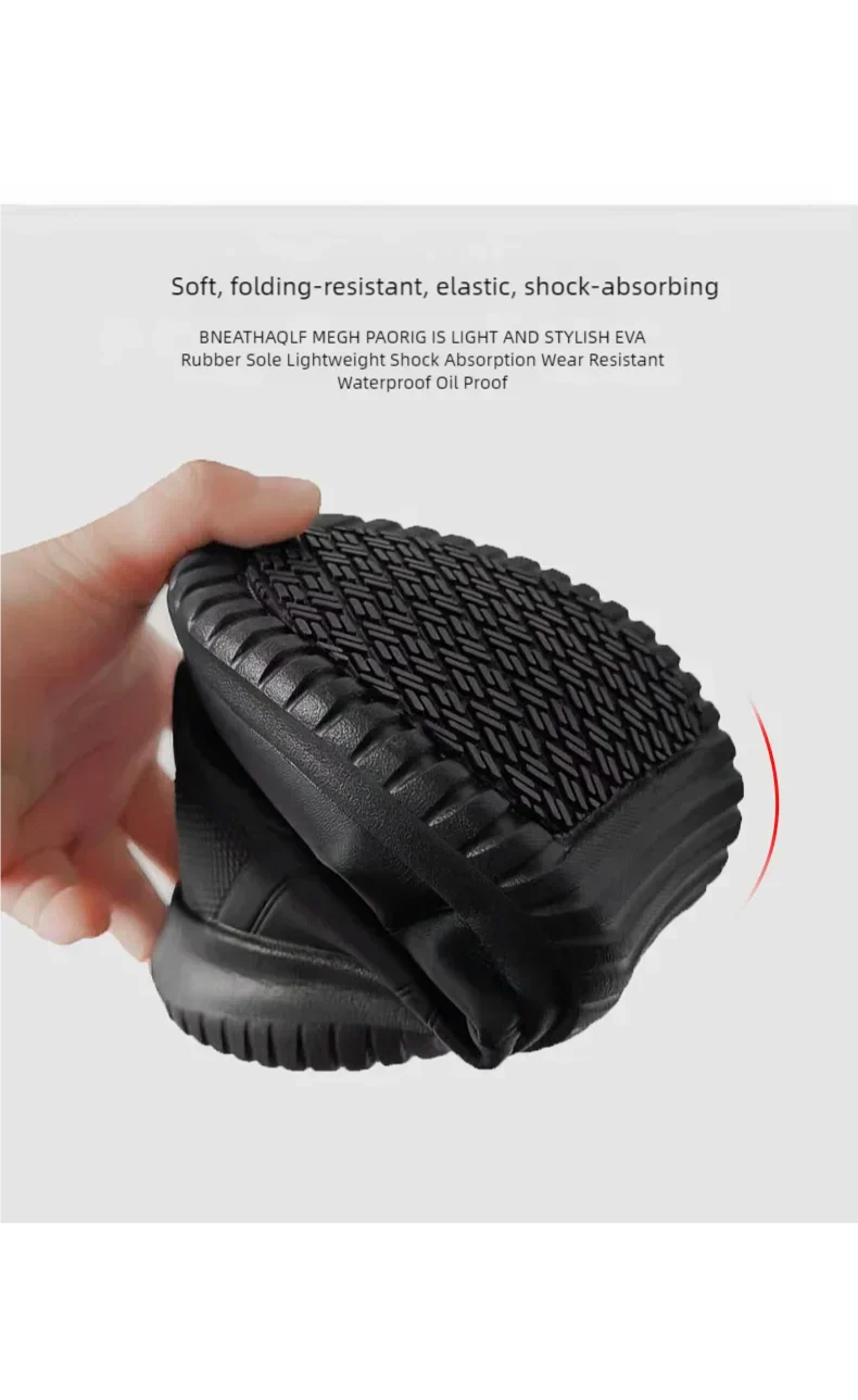 Chef shoes four season soft-sole anti-slip oil-proof waterproof portable kitchen work shoes fashion plus size casual men's shoes