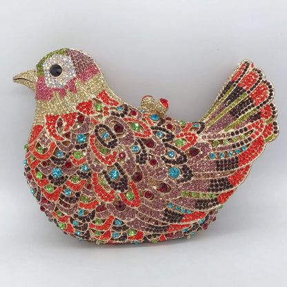 Birds Doves Animals Diamond Bags Rhinestone Dinner Bags Banquet Crystal Clutch Purse Luxury Designer Handbags Unique Party Bags