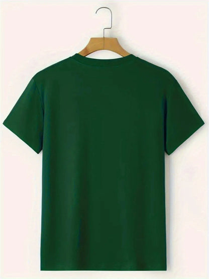 Men's Summer 100% Cotton Fashionable Casual Loose Brooklyn Pattern Printed Sports Round Neck Short Sleeve T-shirt Top
