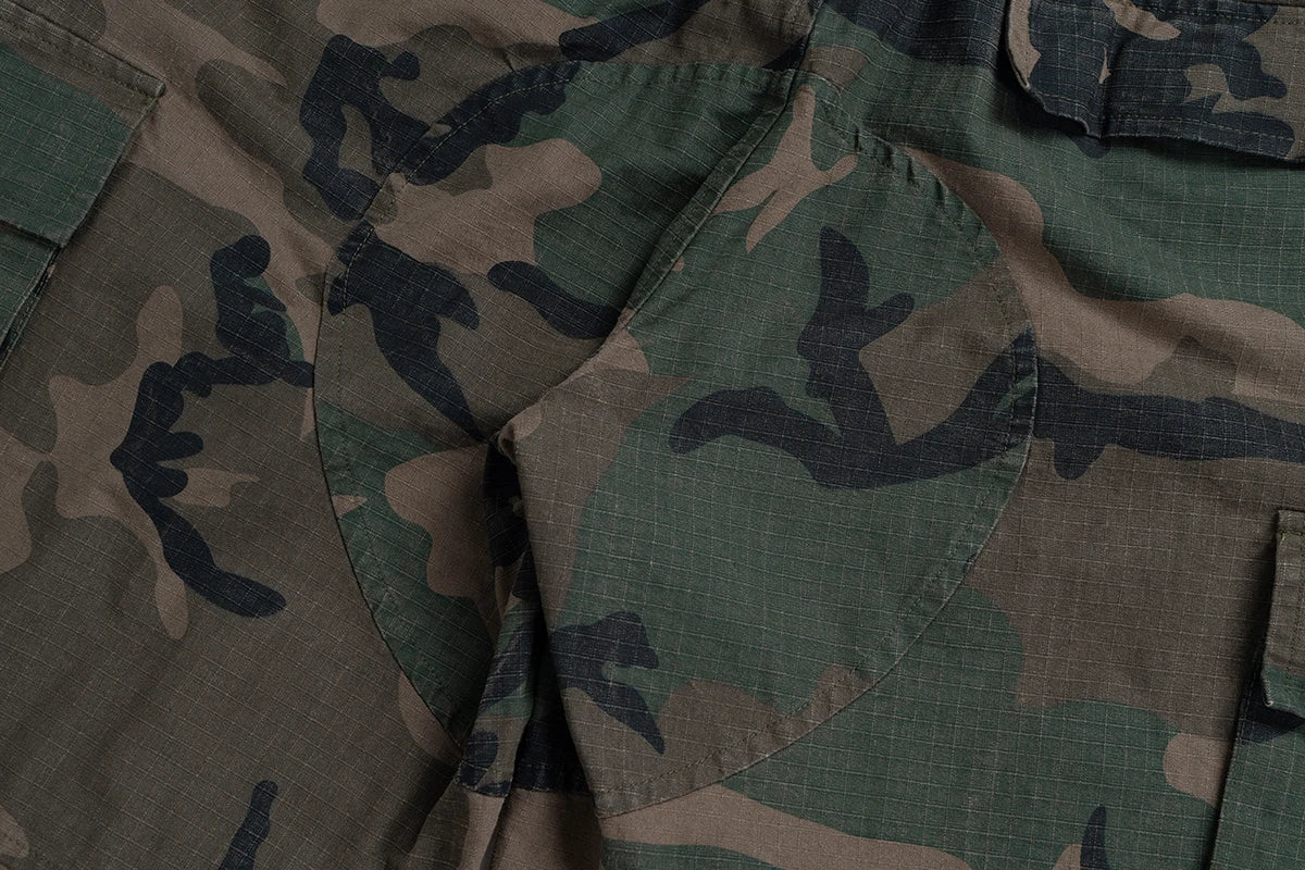 Three Waisted Camouflage Cargo Pants for Men Streetwear Patchwork Baggy Jeans Wide Leg Casual Loose Denim Trousers Oversized