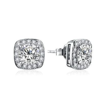 Luxurly 1.0ct Moissanite Earrings Diamond 925 Sterling Silver Gold Plated Moissanite Fine Jewelry Certificate Wholesale