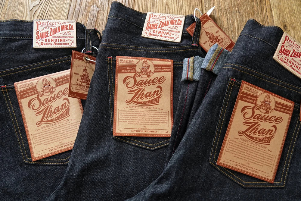 Summer Sanforized Selvedge Denim Jeans Cotton-ramie Men's Jeans Loose Fit High Rise 10oz