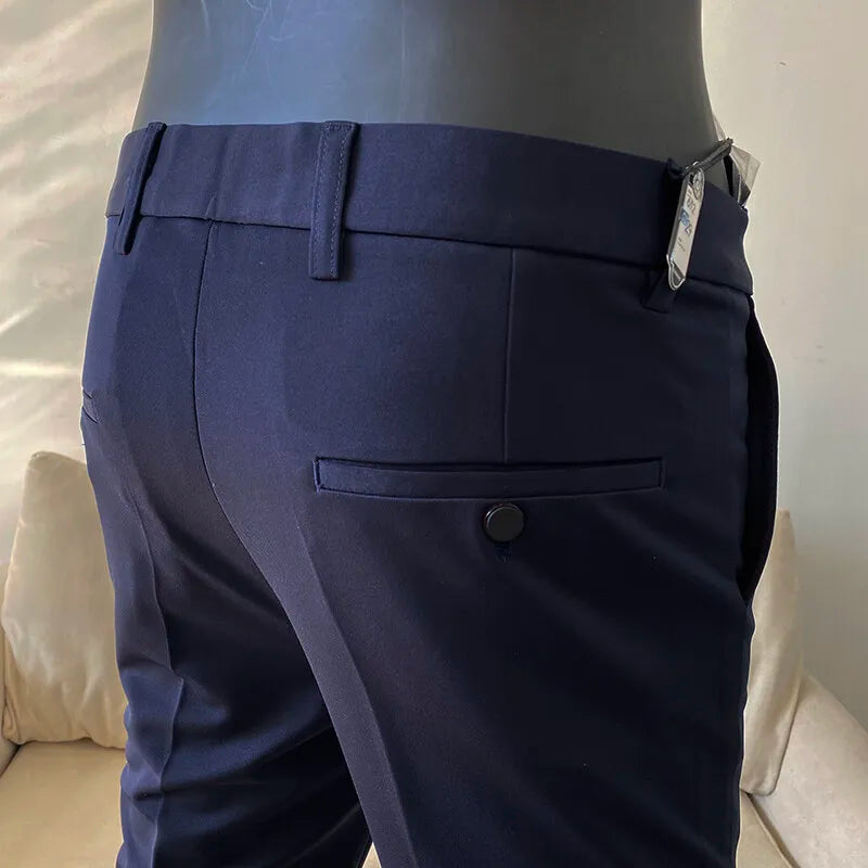 High Quality Men's Suit Pants 2025 Spring New Men Formal Business Office Social Dress Pants Slim Fit Casual Wedding Trousers