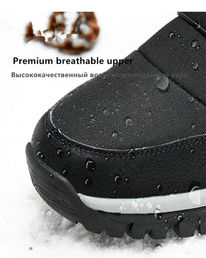 New Winter Men's Shoes Warm Plush Men's Boots High Top Couple Snow Boots Winter Outdoor Anti-Slip Ankle Boots Work Casual Boots
