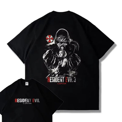 Game PS5 Resident Evil 4 Remastered Short Sleeve T-shirt Men's and Women's Loose Clothes Leon Printed Harajuku Y2k Top