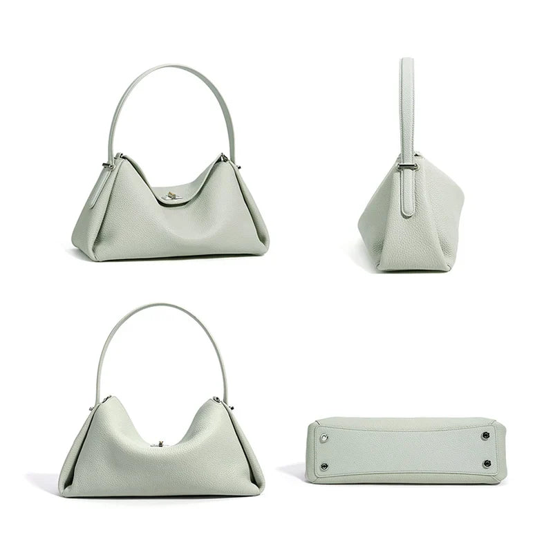 Minimalist Lady Soft Genuine Leather Pillow Crossbody Bag Women's Convertible Shoulder Bags 2026 New Chic Solid Color Handbag