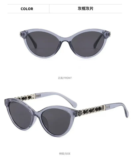 2025 New Fashion Cat Eye Sunglasses Women Hollow Chain Legs Sun Glasses Ladies Classic Goggle Oculos De Sol UV400 Sunshade