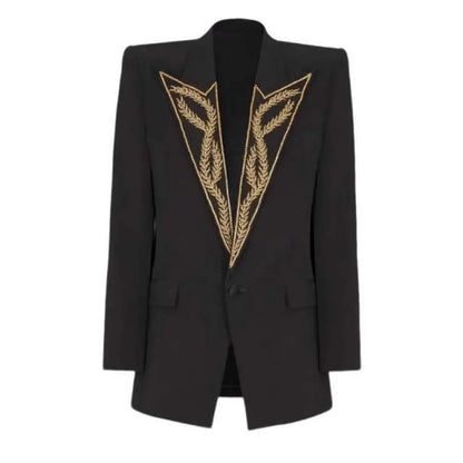 Modern Men Suits Slim Fit 2 Pieces Blazer Pants Peaked Lapel Sequins Beading Formal Business Occasion Party Prom Custom Made
