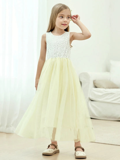 2024 Flower Girl Dress Baby Kids Summer Princess Party Lace Wedding Birthday Dresses Children Clothing 2 4  6 8 10 12 14