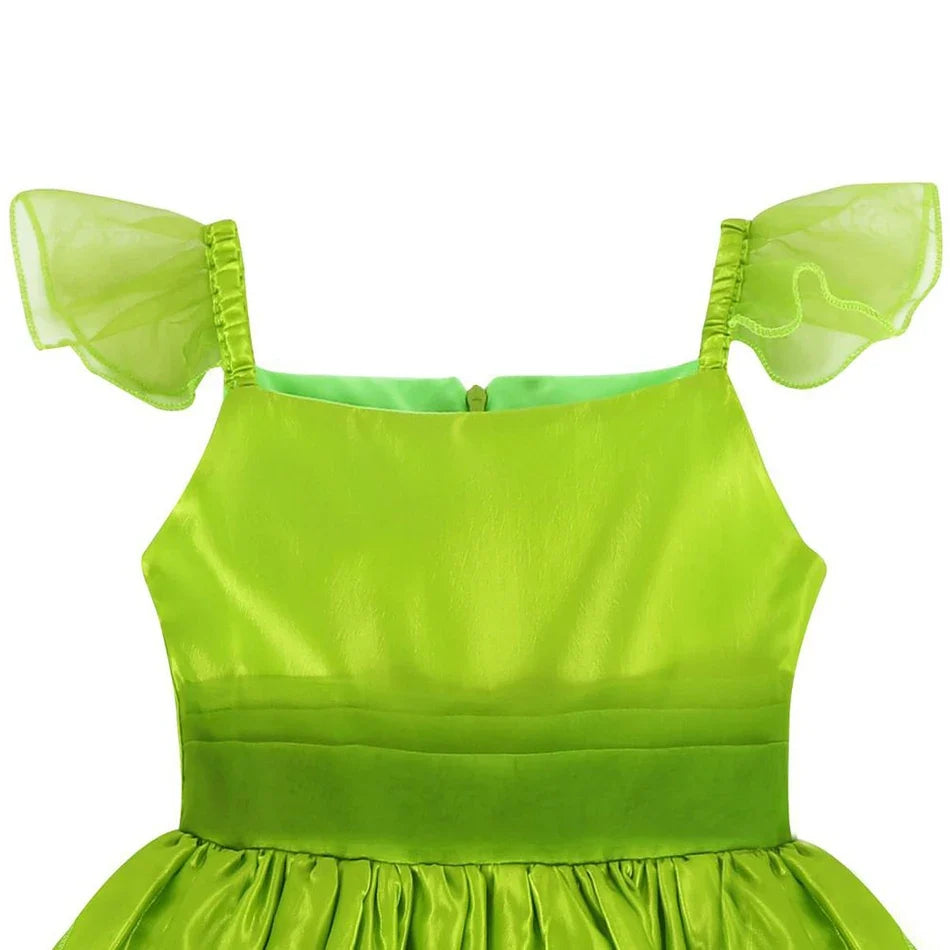 Girls Flower Fairy Dress Up Kids Princess Dress With Wings Halloween Princess Costume Elves Party Tinkerbell Tinker Bell Dress