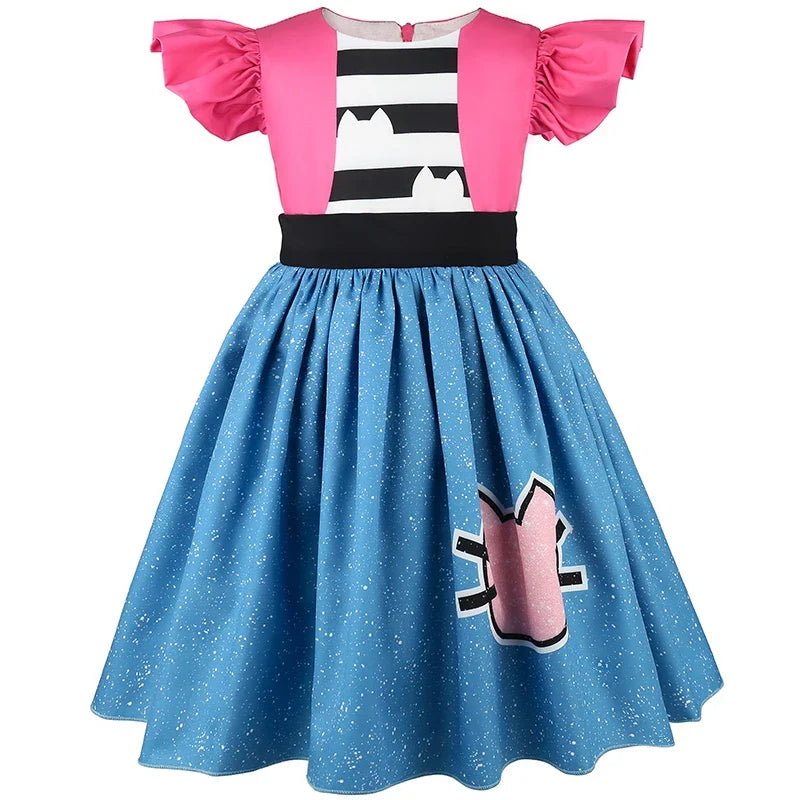Girl Dress Gabby Dollhouse Cosplay Costume Birthday Party Princess Dress Performance Costume Halloween Carnival Kids Dress Up