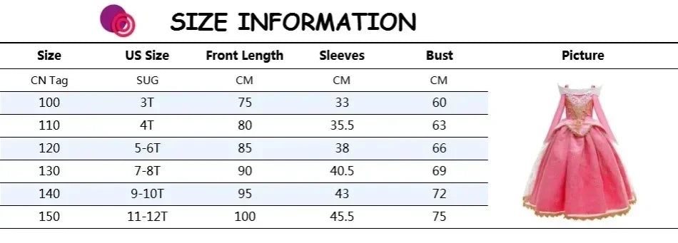 Girls Sleeping Beauty Aurora Princess Halloween Cosplay Dress Off Shoulder Kids Gift Carnival Party Fancy Princess Clothing