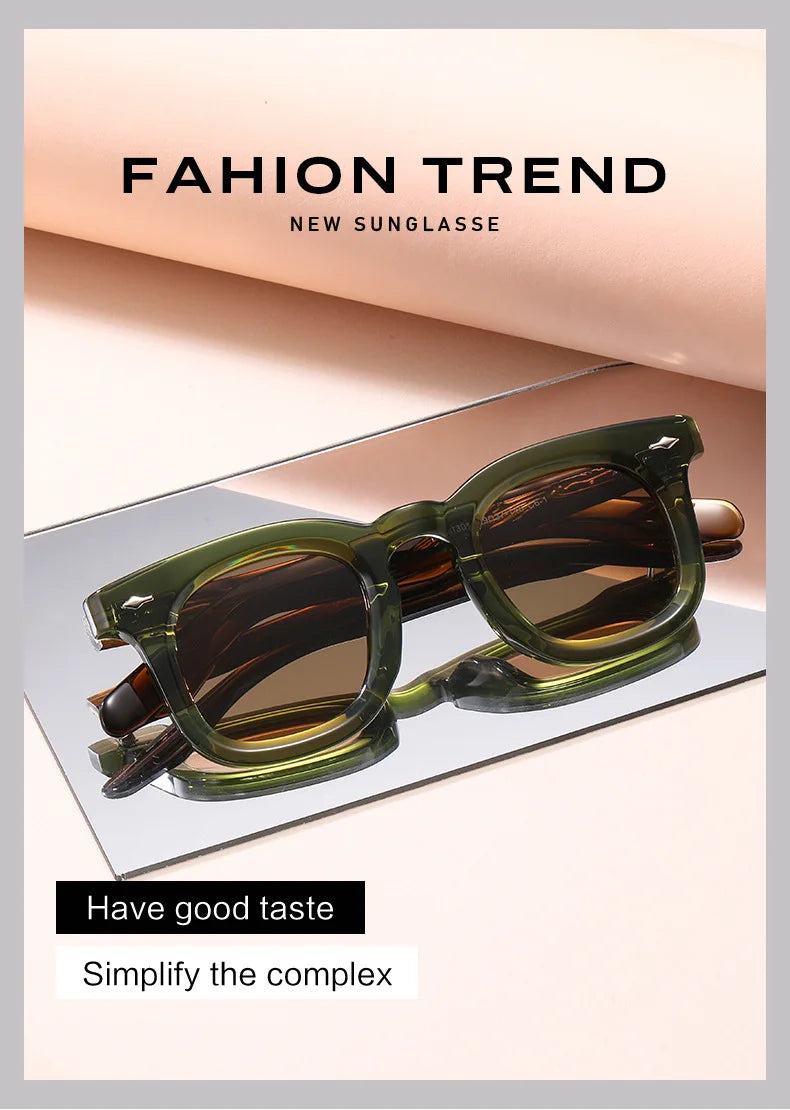 2025 Fashion Retro Handmade Acetate Women Polarized Sunglasses Outdoors UV Protection Men Sunglasses Support Prescription Lenses