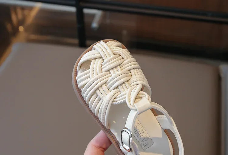New Sandals Summer Children's Woven Casual Baby Shoes Girls Beach Shoes Slipper Size 22-31